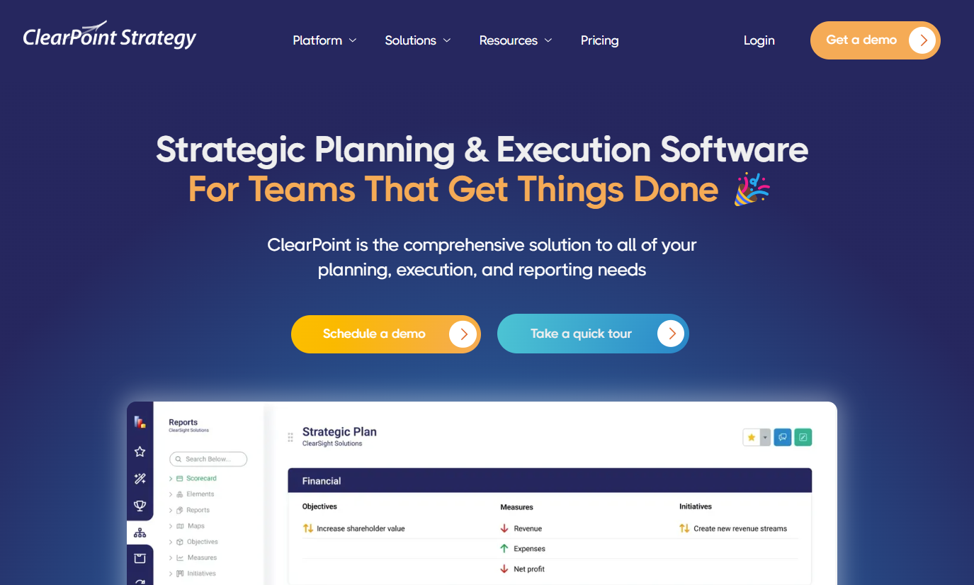 ClearPoint Strategy Home