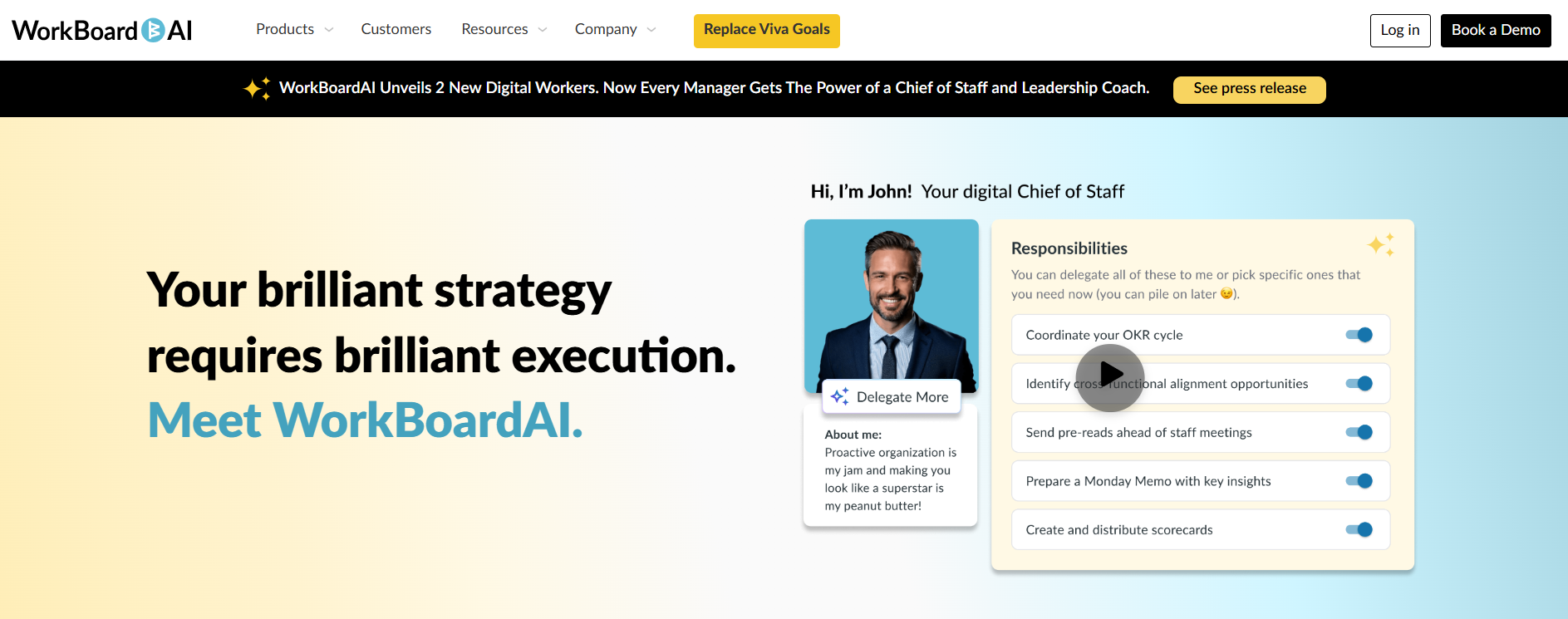 Workboard strategy planning software homepage